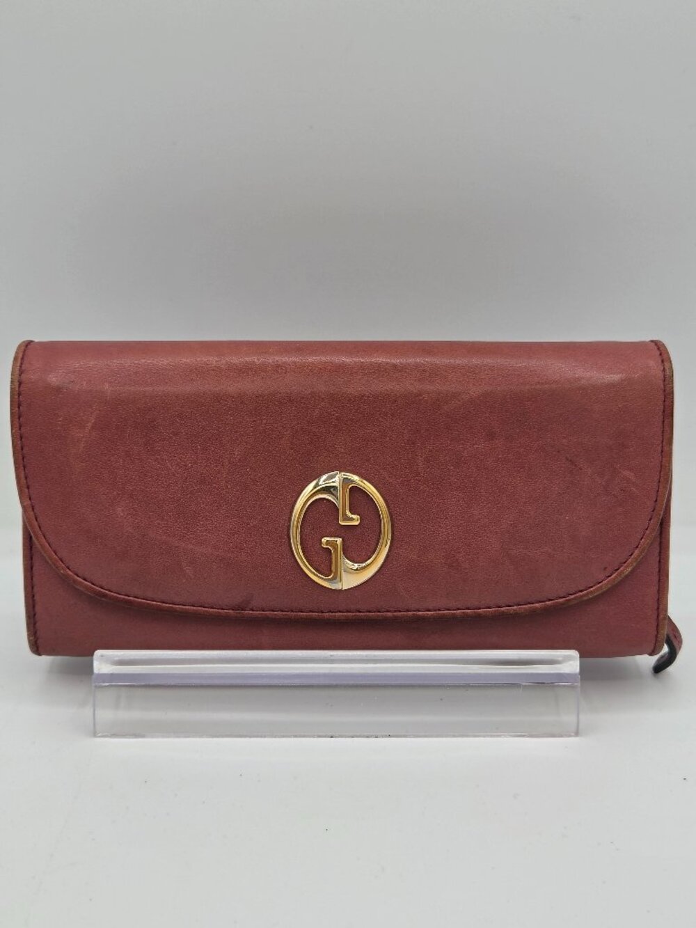 Gucci Interlocking GG Continental Wallet | Mauve Pink Leather | Gold Hardware |